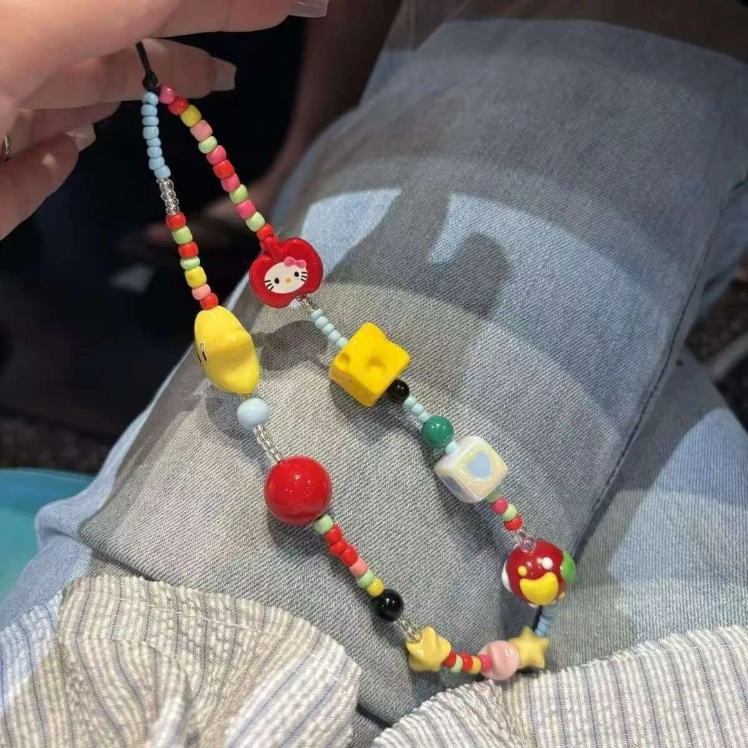 ins原创多巴胺可爱手机链链条串珠ccd挂绳相机挂饰挂件