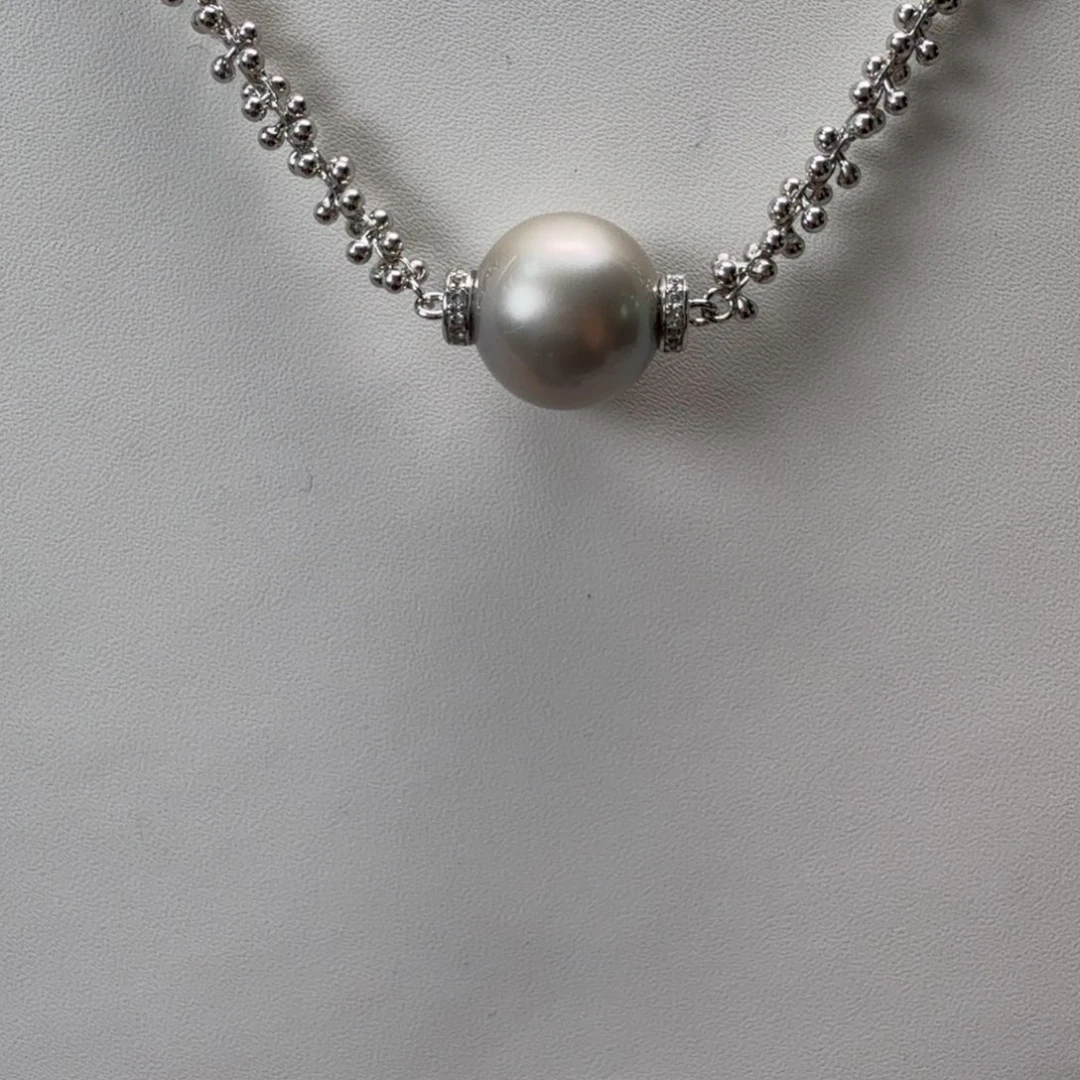 银S925镶嵌海水珍珠颈饰
