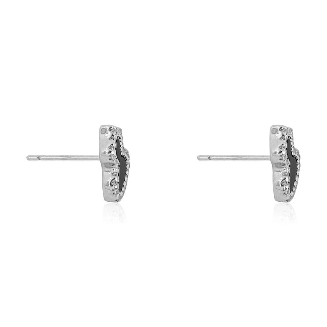 铜合金珐琅耳饰 黑玛迷你葫芦耳钉-6068