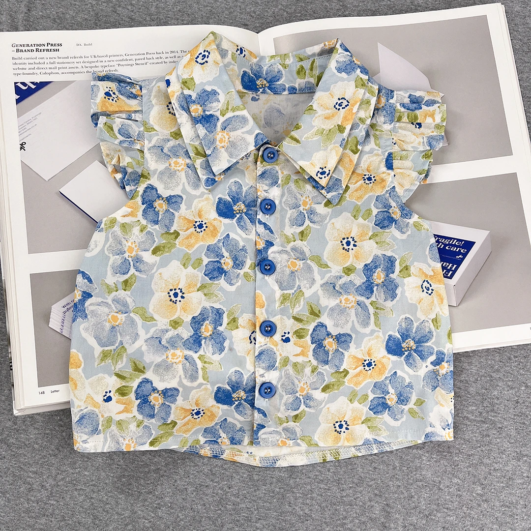 【 公主飞袖上衣 小乐妈咪】宝宝小童婴儿上衣裙女童夏季儿童装E2