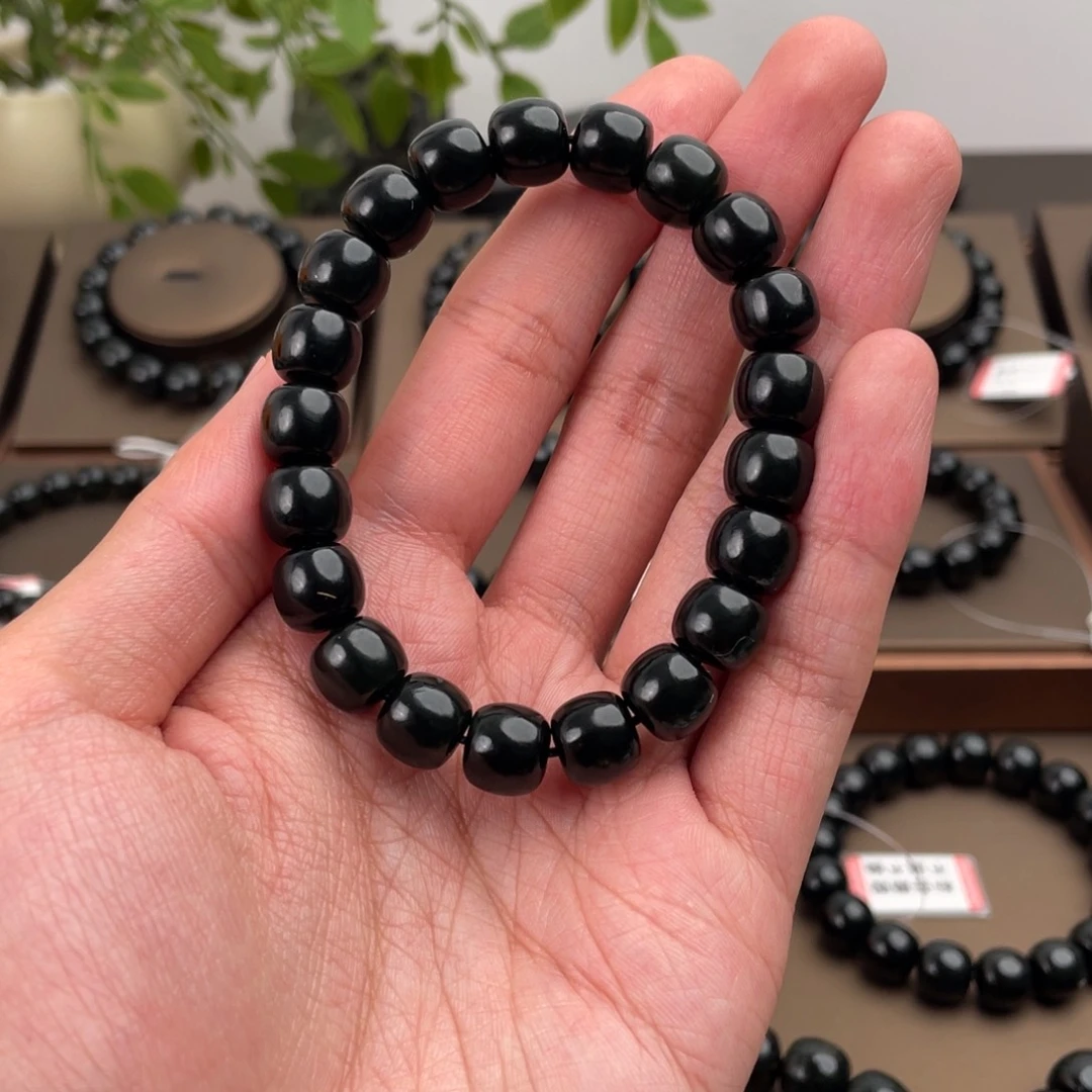 和田玉未镶嵌手链塔青卡10二细