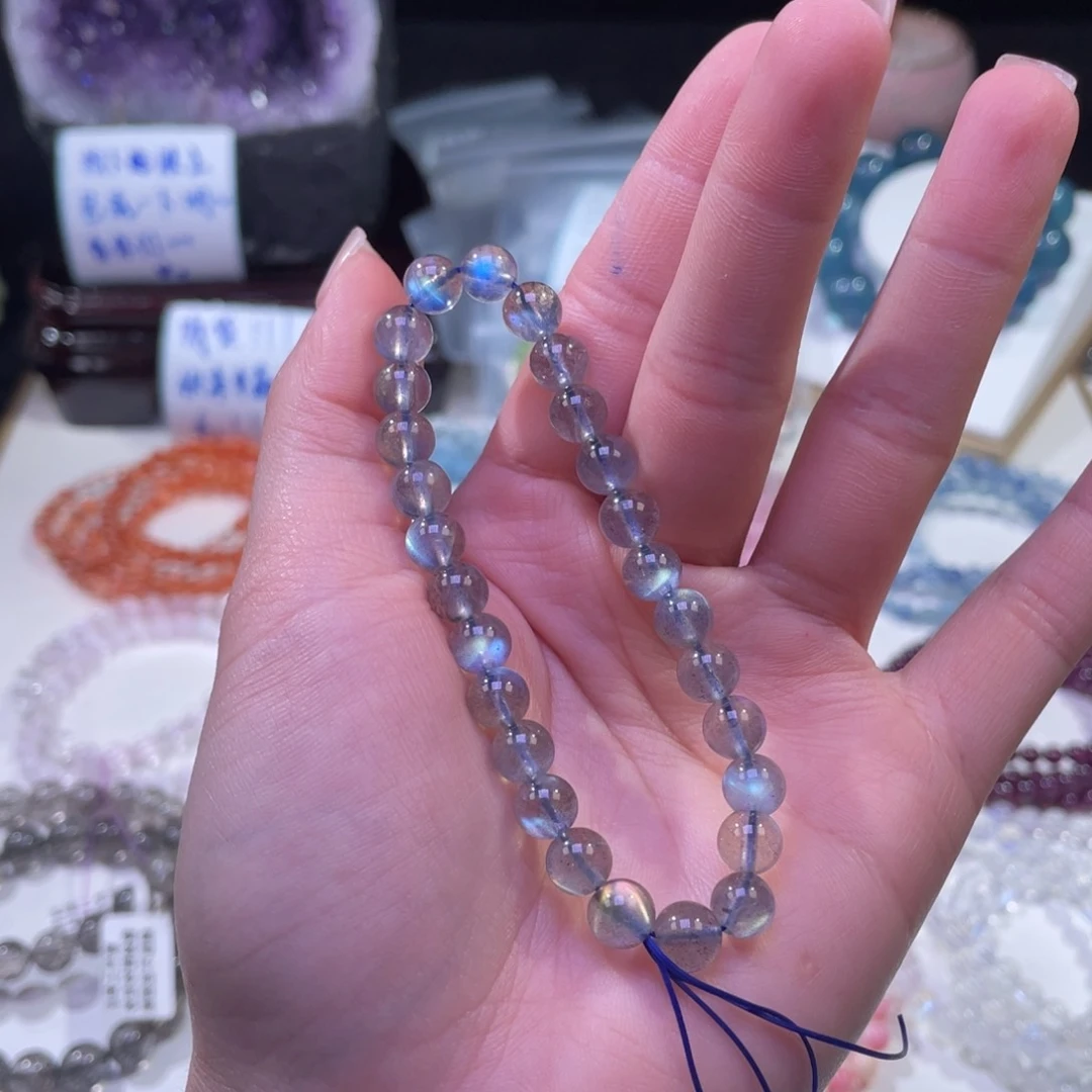 未镶嵌手链水晶灰月光单圈7mm