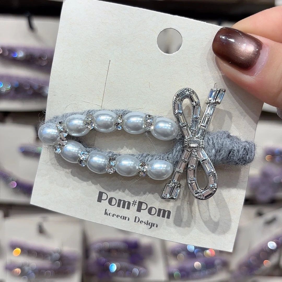 布艺铁合金叶子珍珠压夹一个