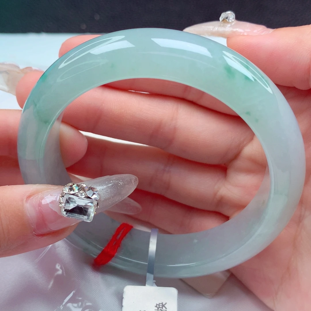 翡翠手镯未镶嵌天然缅甸翡翠A货手镯 14+宽 87号