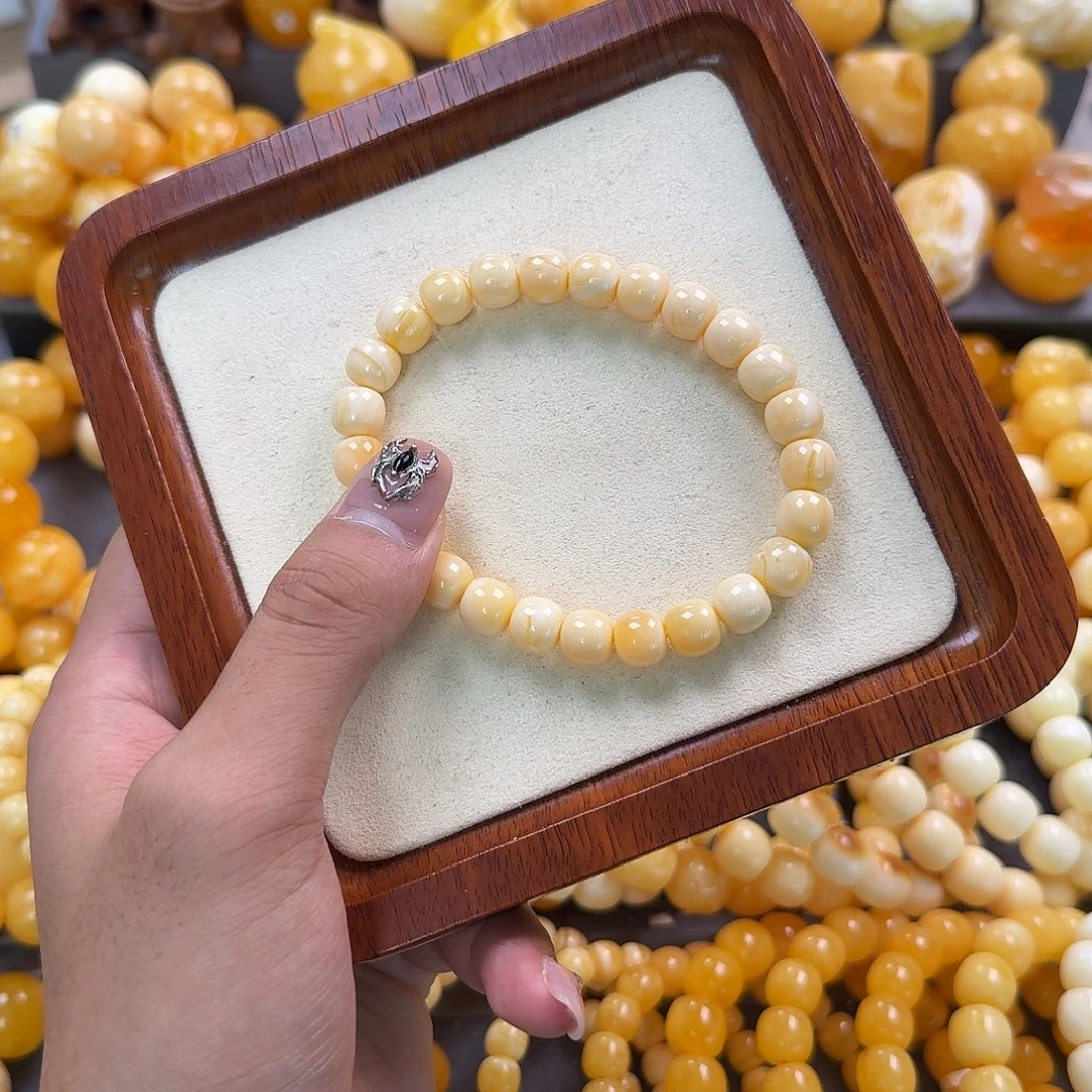 蜜蜡未镶嵌珠宝奇石同料9mm