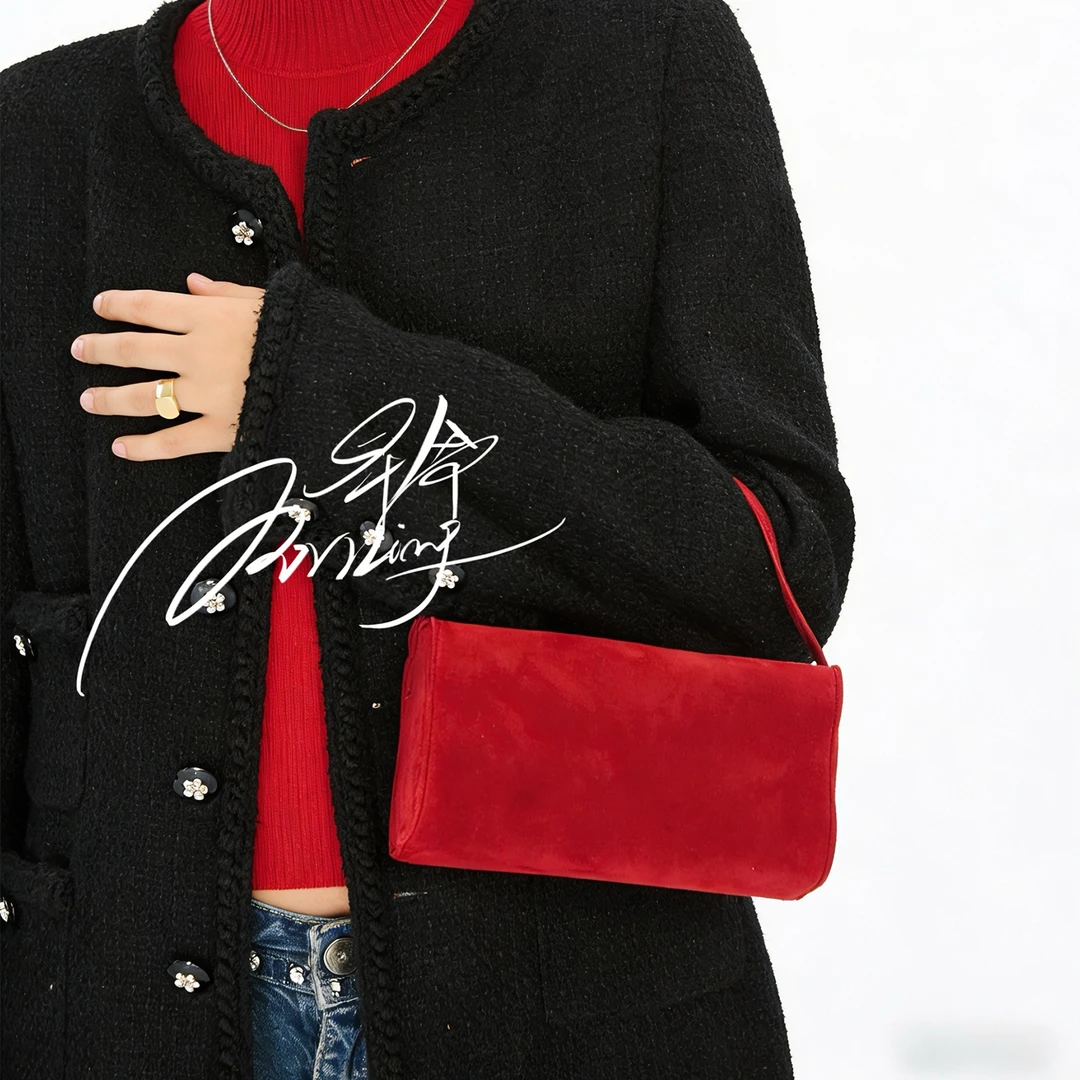 早爷说包欧洲进口 麂皮反绒皮 笔筒包 通勤极简 手提包