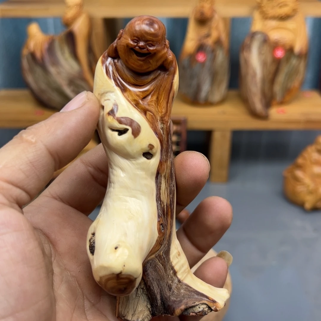 周***木崖柏木摆件手把件