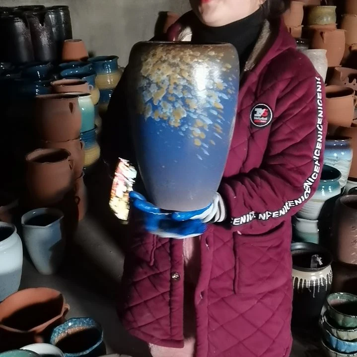 红陶口17高32一个盆子