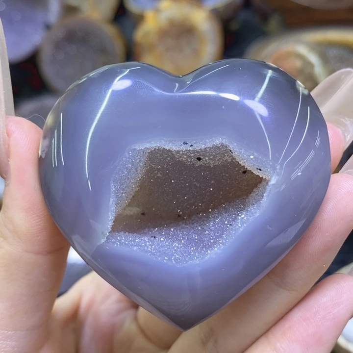 未镶嵌珠宝半成品紫晶蓝软爱心