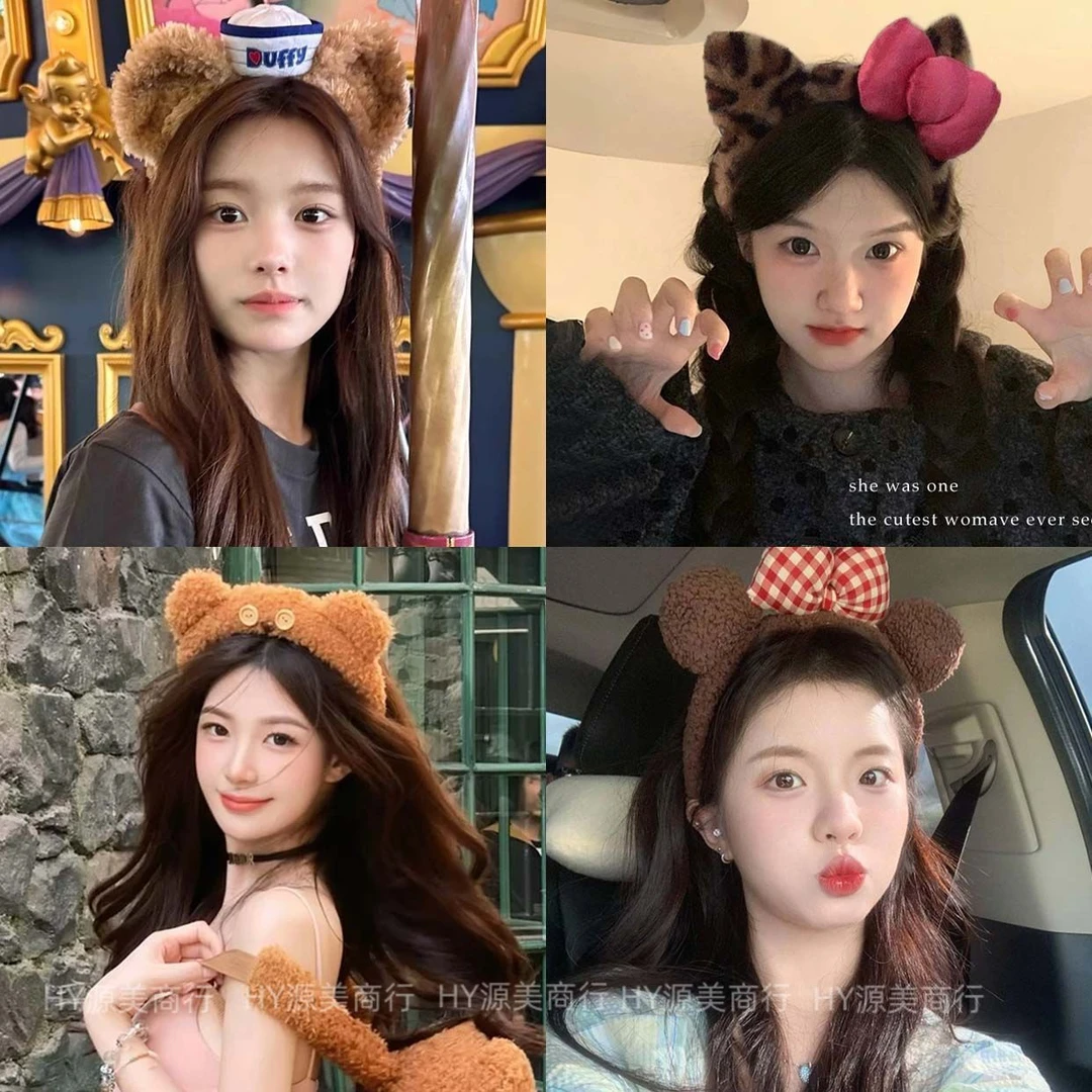 迪士尼Duffy达菲熊发箍可爱水手海军帽游乐园拍照头箍头饰发饰女