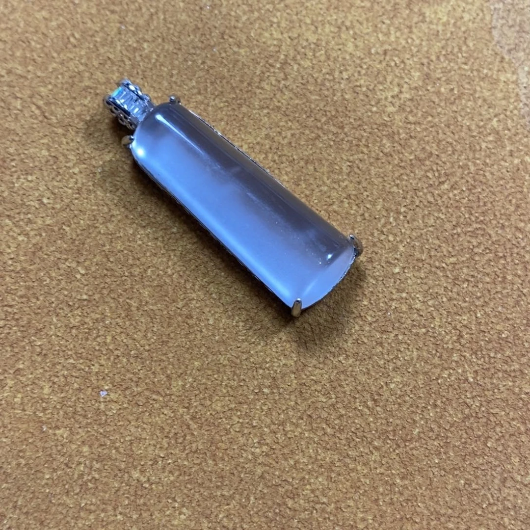 叮***～颈饰银S925镶嵌石英质玉无事柱