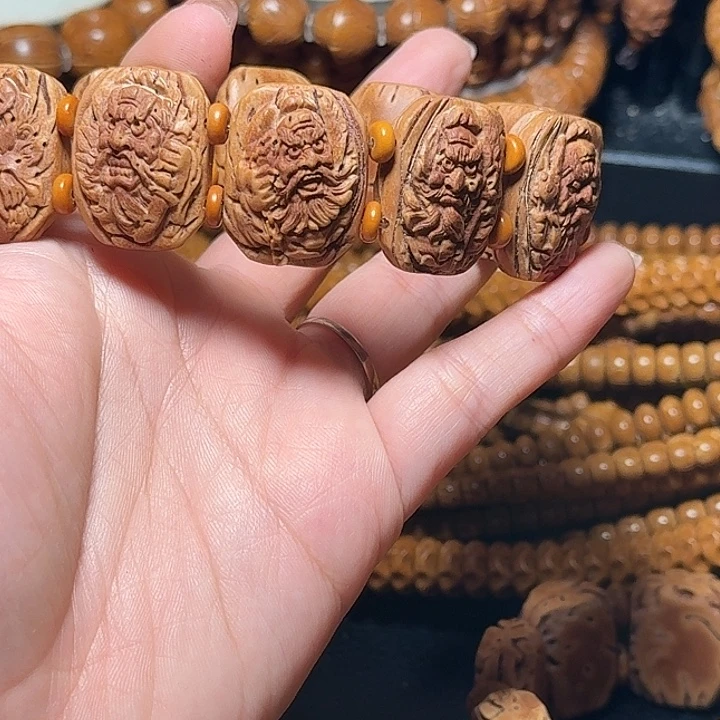 桃核手串钟馗手牌