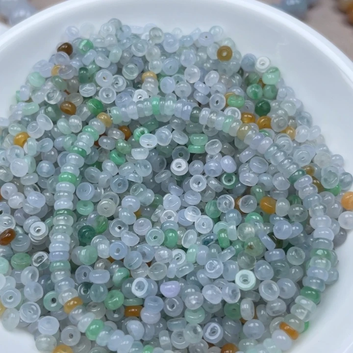 翡翠未镶嵌手链散珠多样性发自选90个