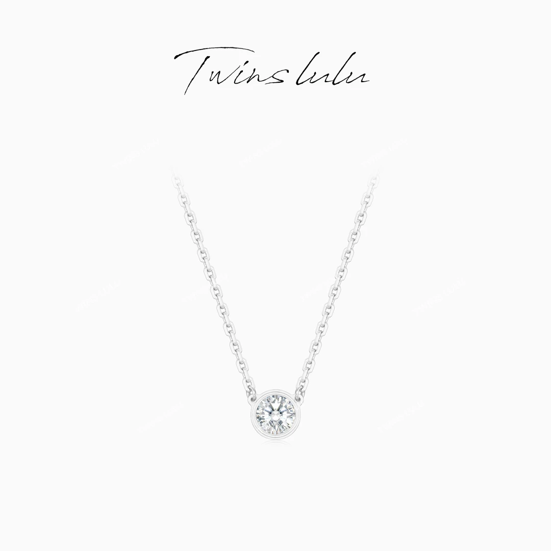 TWINS LULU 925银【飞碟】许妍同款简约百搭饰品圆形 项链TSJ7871