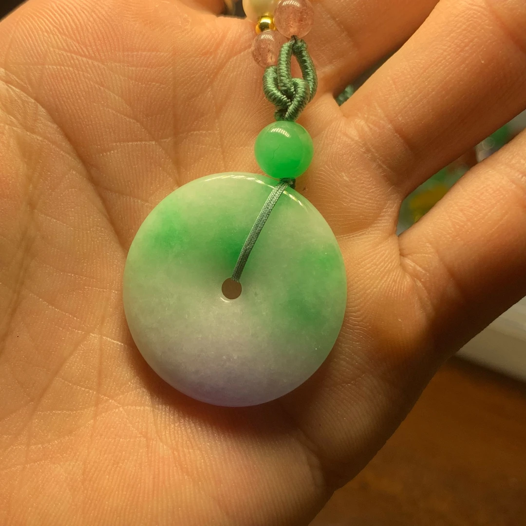 天然翡翠玉石冰种平安扣多彩多色精品挂件吊坠（多样发货可挑选款）