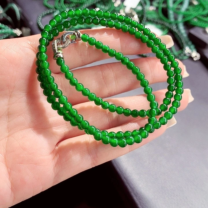 毛衣链未镶嵌翡翠青*