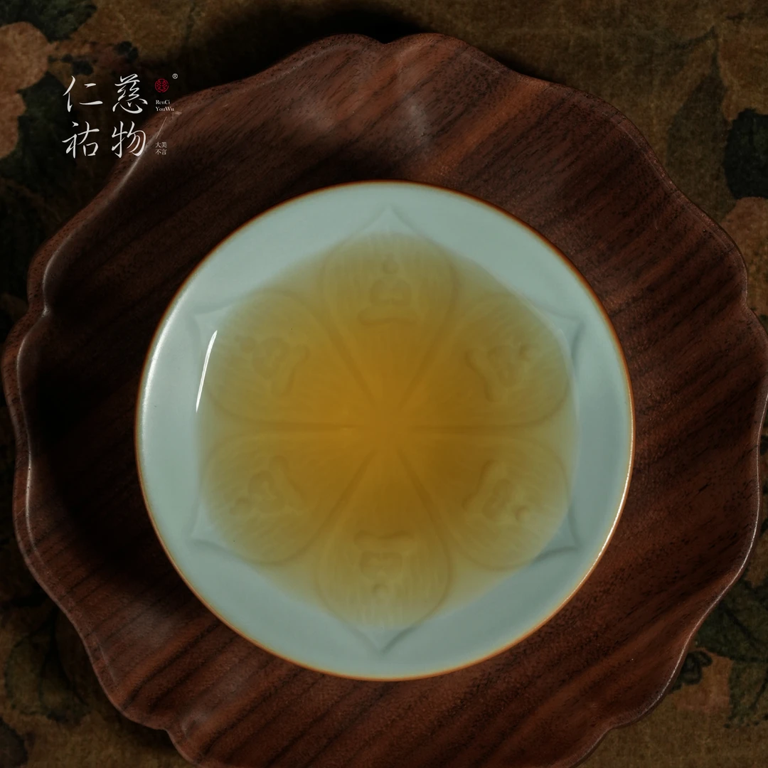 汝窑茶杯主人杯单杯品茗茶盏陶瓷个人功夫茶具天青色汝瓷梵莲杯