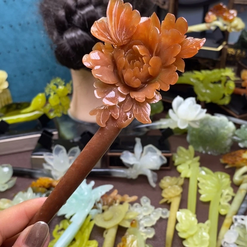 【闪购商品】岫玉发簪发簪盘发发簪未镶嵌云**轻