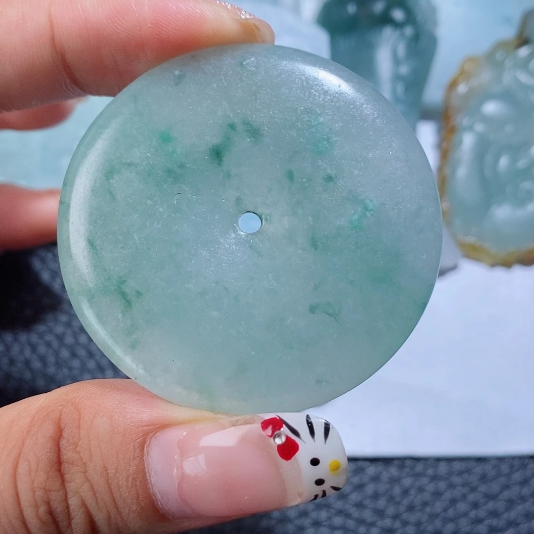 定制翡翠未镶嵌毛货付款后确认抛光