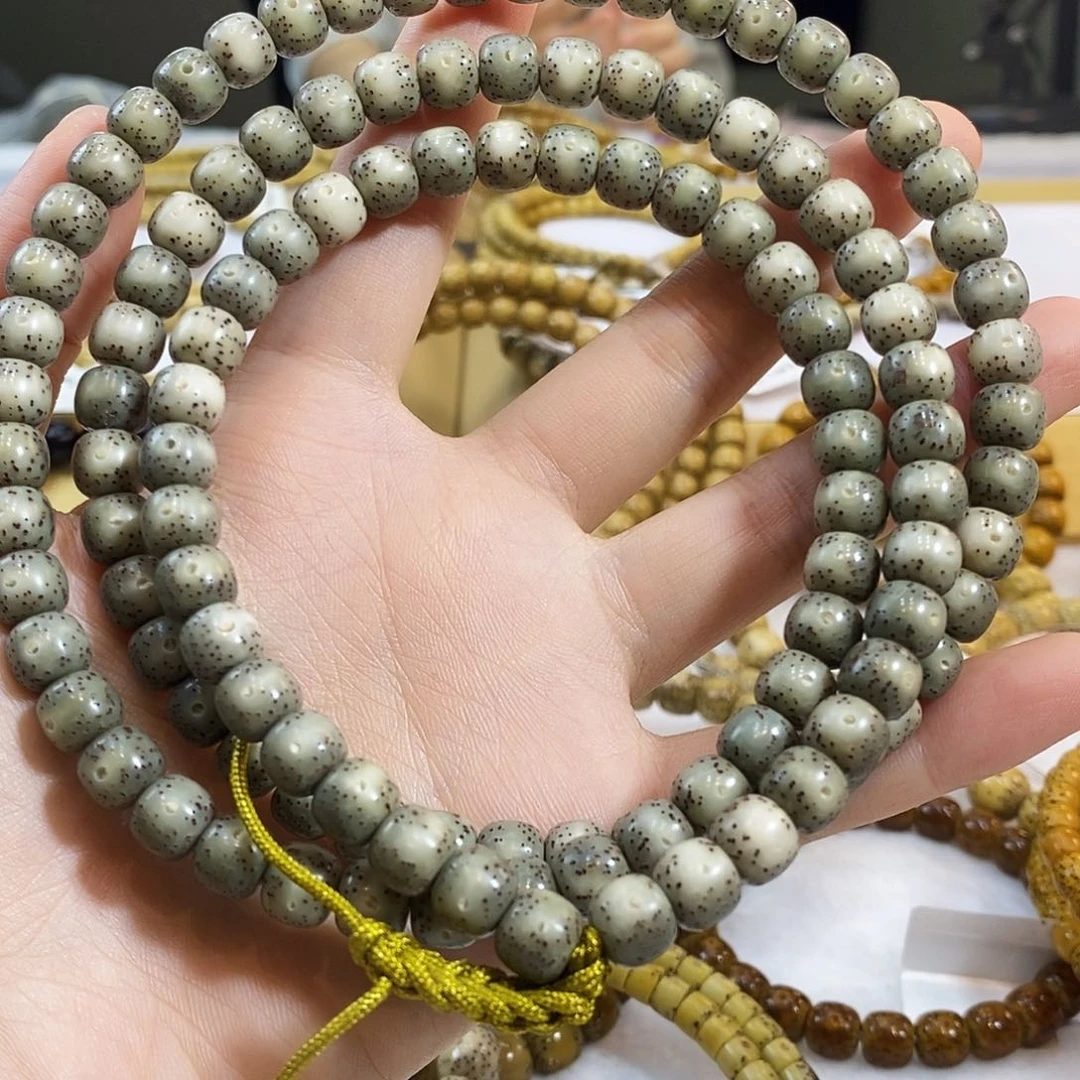 星月菩提吊坠石玉正月留白108