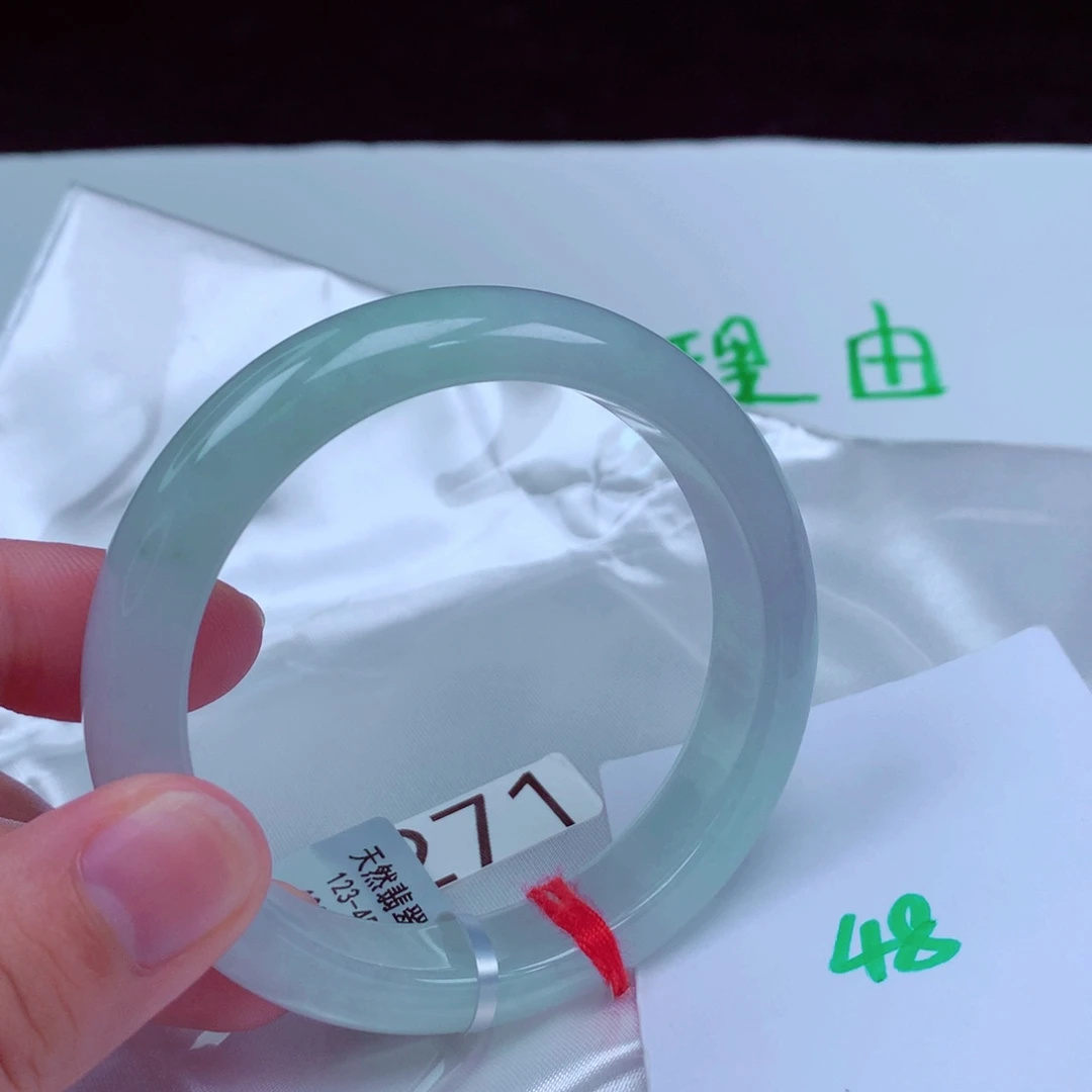 未镶嵌手镯翡翠缅甸天然A货翡翠手镯55.3
