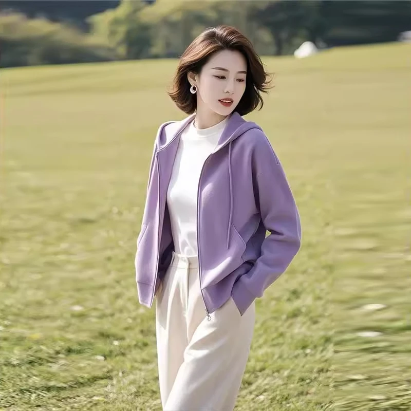 今年流行独特超好看短外套春装女款2025年新款小个子休闲连帽卫衣