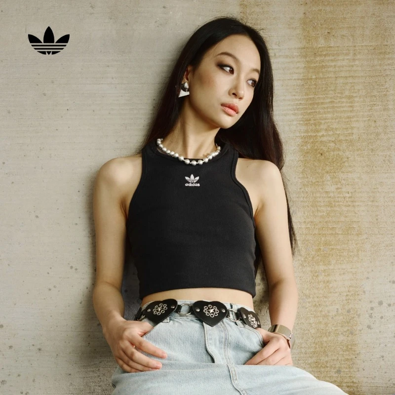 阿迪达斯三叶草 经典修身百搭工字背运动背心女款 adidas IW5736