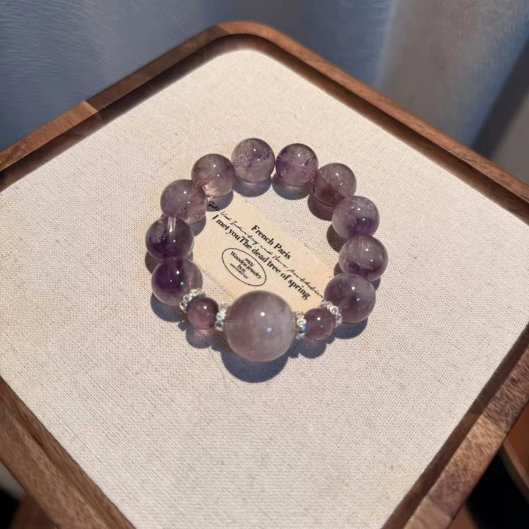 紫兔毛紫水晶手串手链 颜色微差多样性发其一ZF550