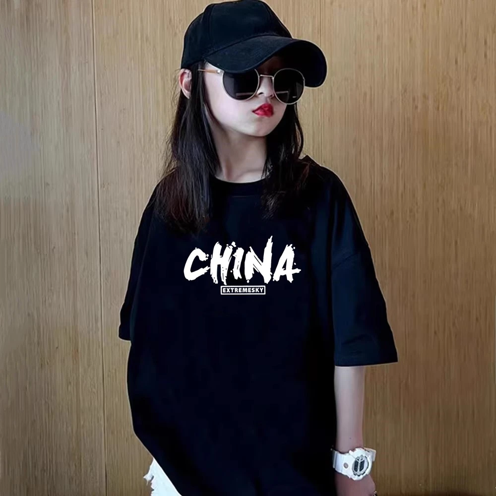 纯棉女童夏装短袖T恤2025新款中大儿童夏季衣服宽松半袖洋气上衣