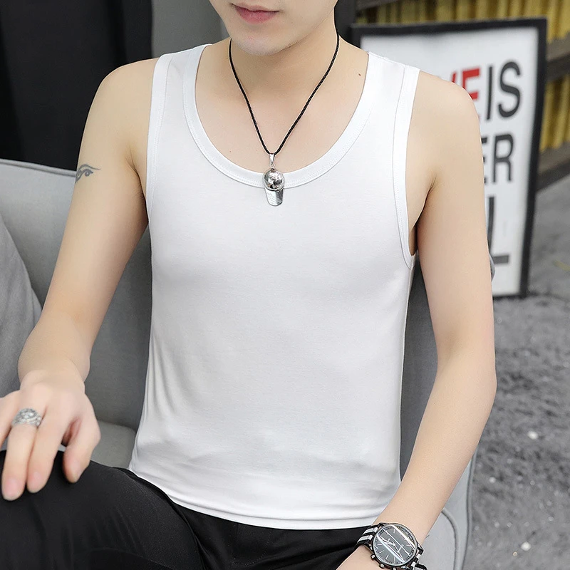 莫代尔棉士背心打底衫夏季紧身健身篮球跨栏运动坎肩吊带冰丝无袖