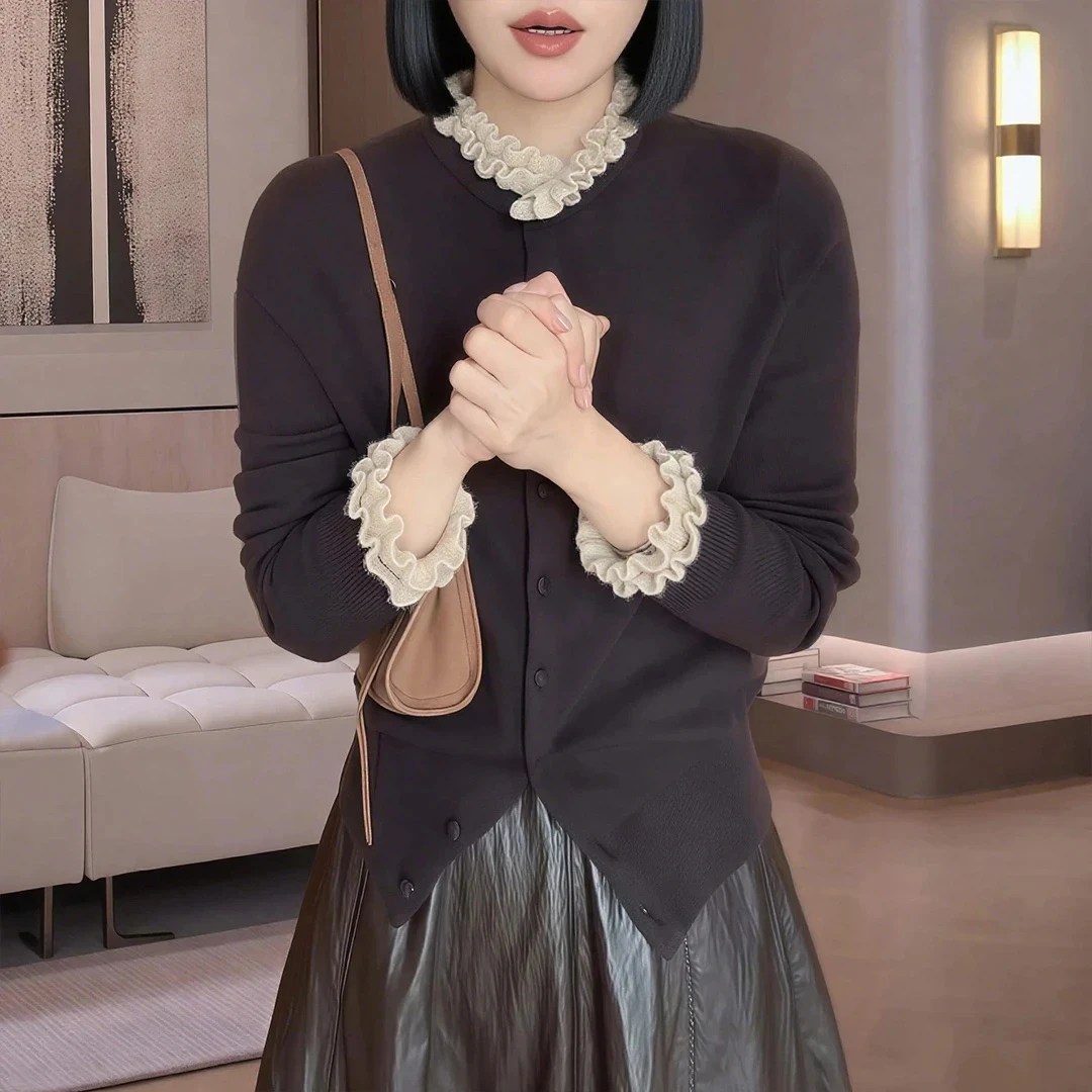 2025冬季爆款宽松长袖毛针织衫韩版静奢显瘦慵懒风半身裙时尚套装