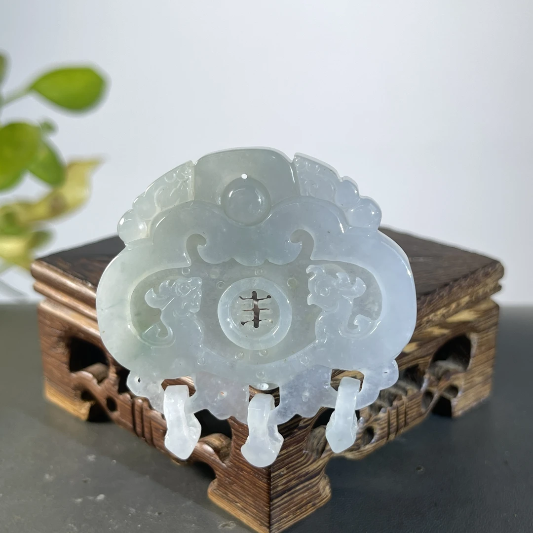 JTA18-104 天然缅甸A货翡翠 仿古牌