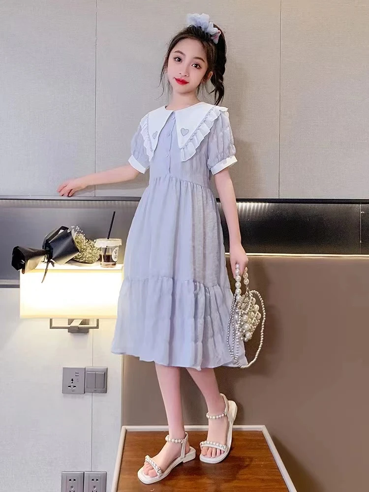 清013女童亲子夏款连衣裙140-180