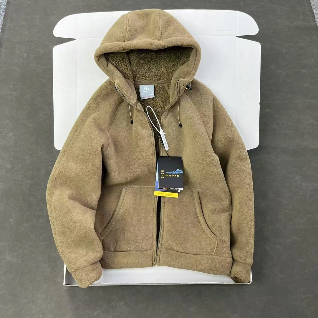 日单 重磅900克 品质超好 男女连帽巨厚摇粒绒保暖连帽外套