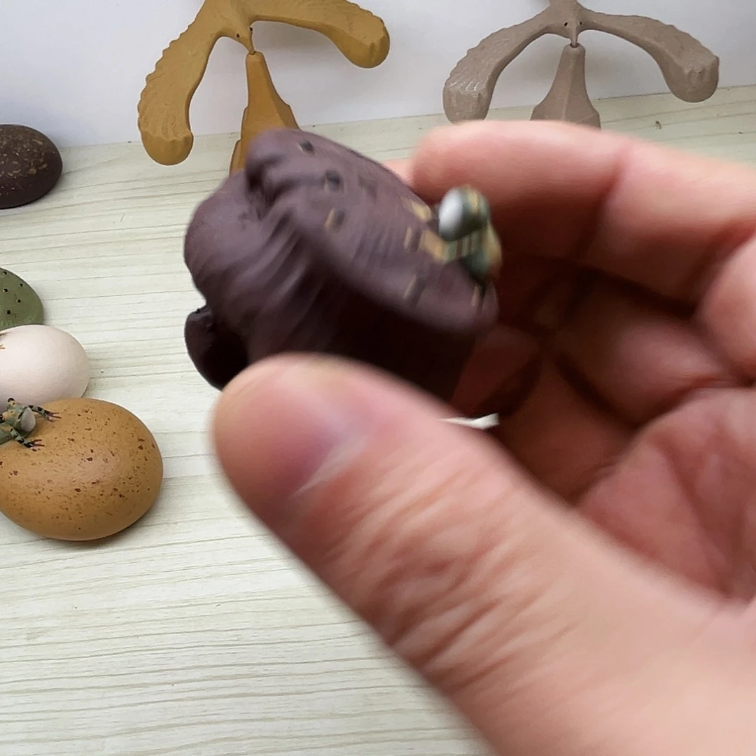 茶杯紫砂莲子青蛙喷水茶宠紫泥