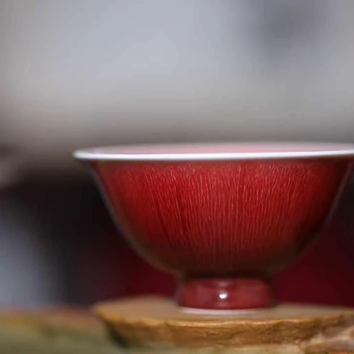 【一口价】郎红·宋碗小杯 牛毛纹 景德镇 80cc主人杯盏杯色釉