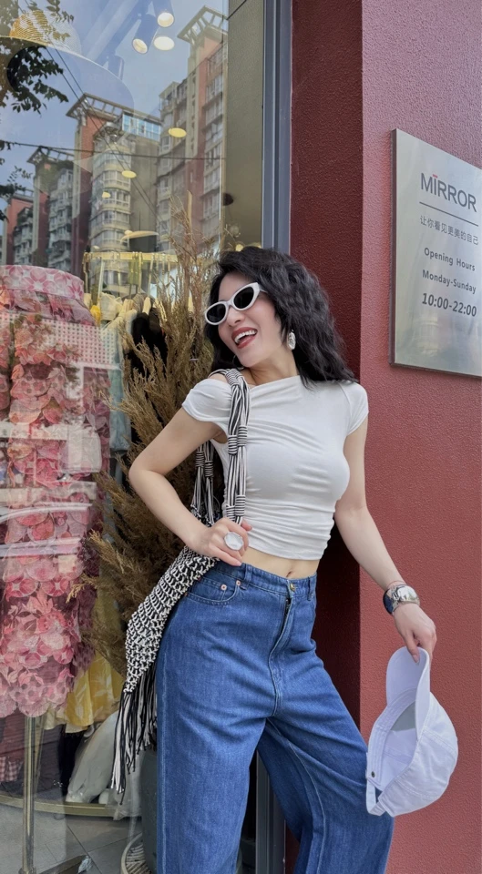 MIRROR 【涛姐精选】单肩时髦辣妹T恤