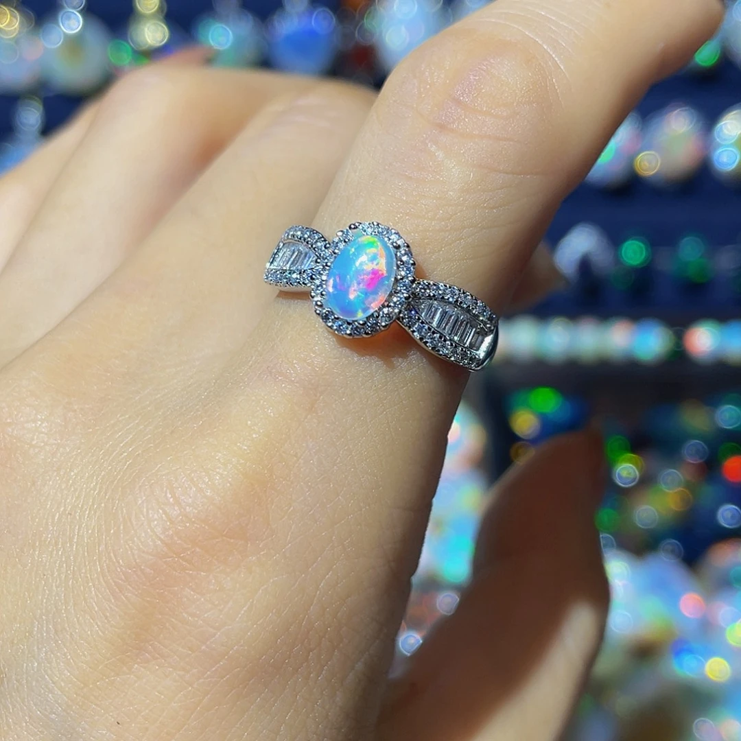 银S925镶嵌欧泊戒指