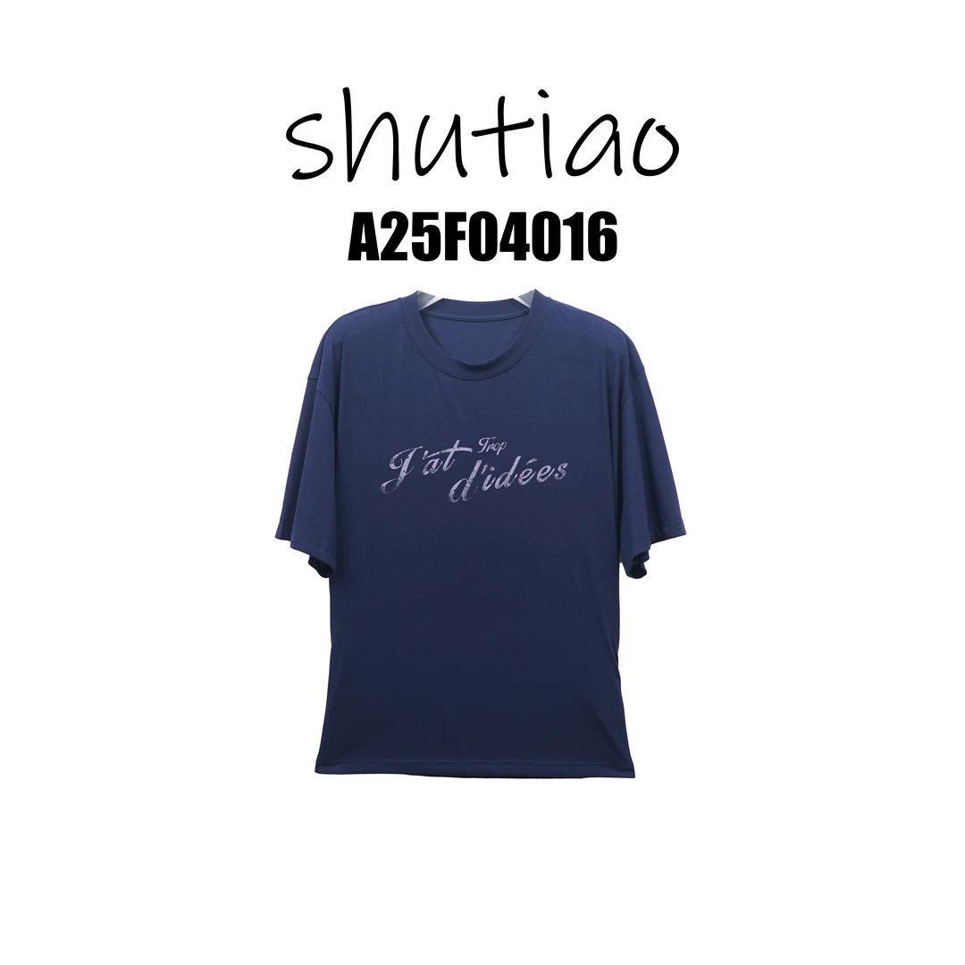 【SHUTIAO】2025夏季：新款小众设计款T恤A25F04016