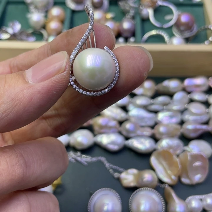 淡水珍珠吊坠(不含链)合金最***烟