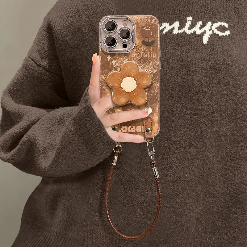 复古花花支架适用苹果17promax手机壳17Air带镜头膜16Pro防摔全包