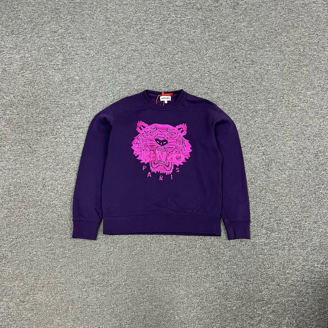 99新 AMIPARIS Kenzo 限量紫加绒虎头刺绣卫衣 s码 99新