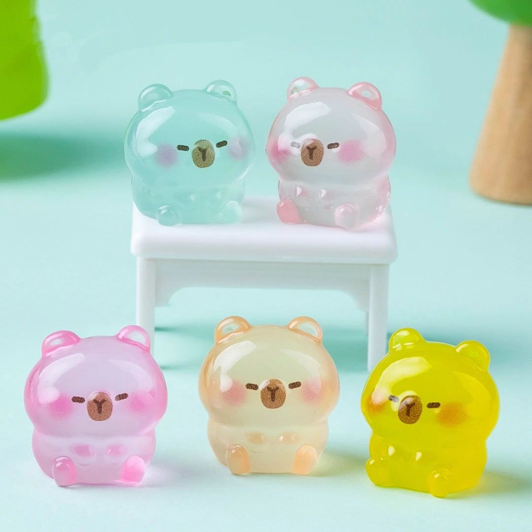 【对对碰】夜光胖嘟嘟卡皮巴拉水豚公仔 diy饰品配件车载桌面小摆件