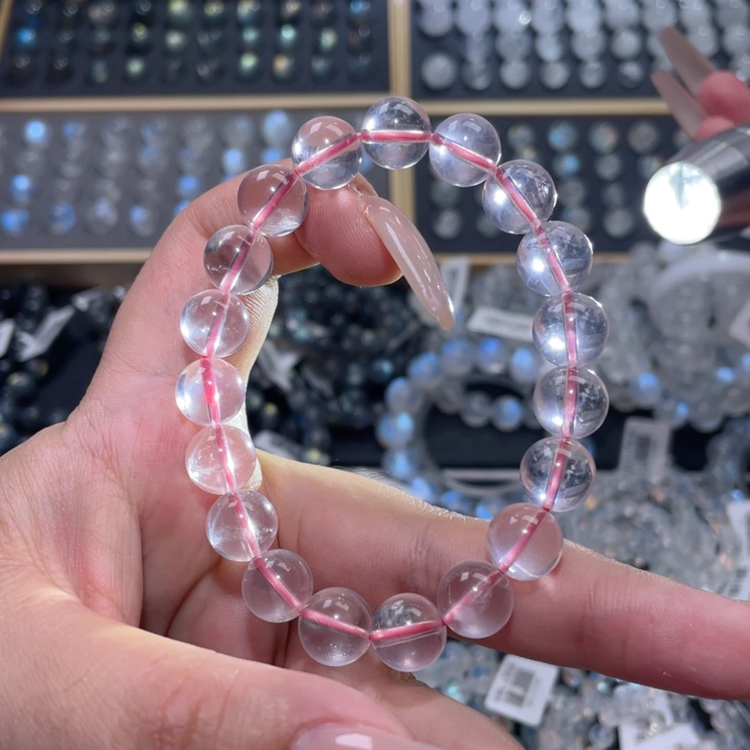水晶手链未镶嵌粉水晶手链10.5mm