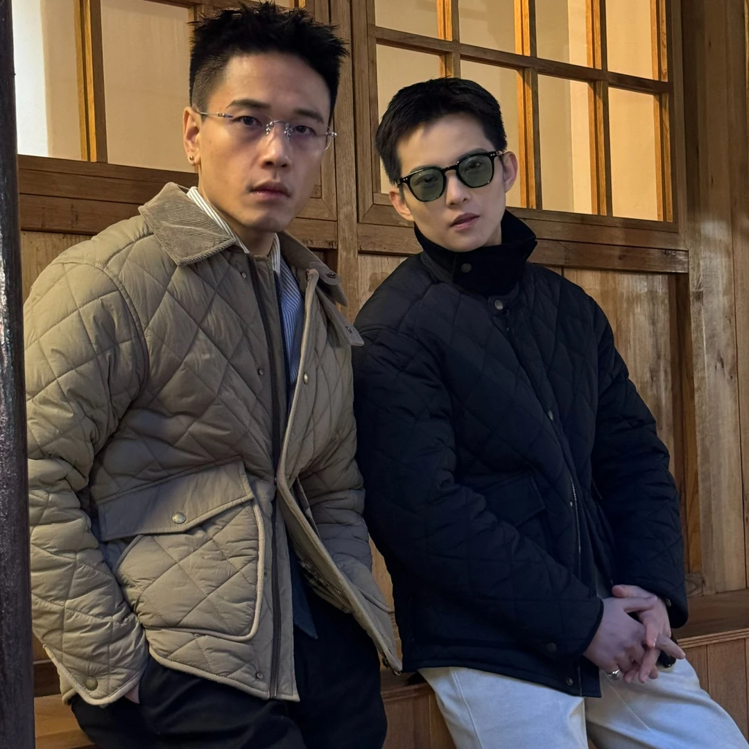 和一合集冬季新款拼接翻领猎装复古菱形格商务休闲高级感棉服夹克