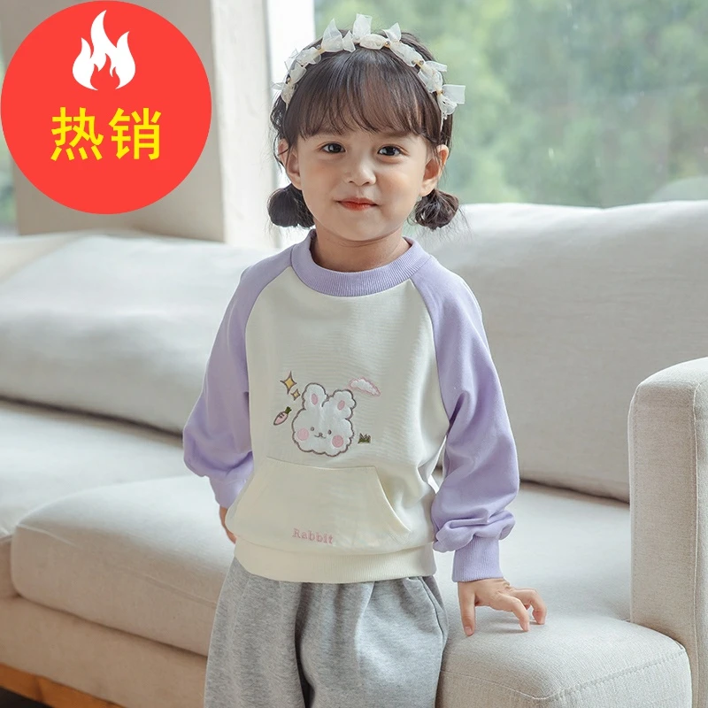 品牌秋季新款女童卫衣宝宝中小童上衣儿童套头衫XGE45690