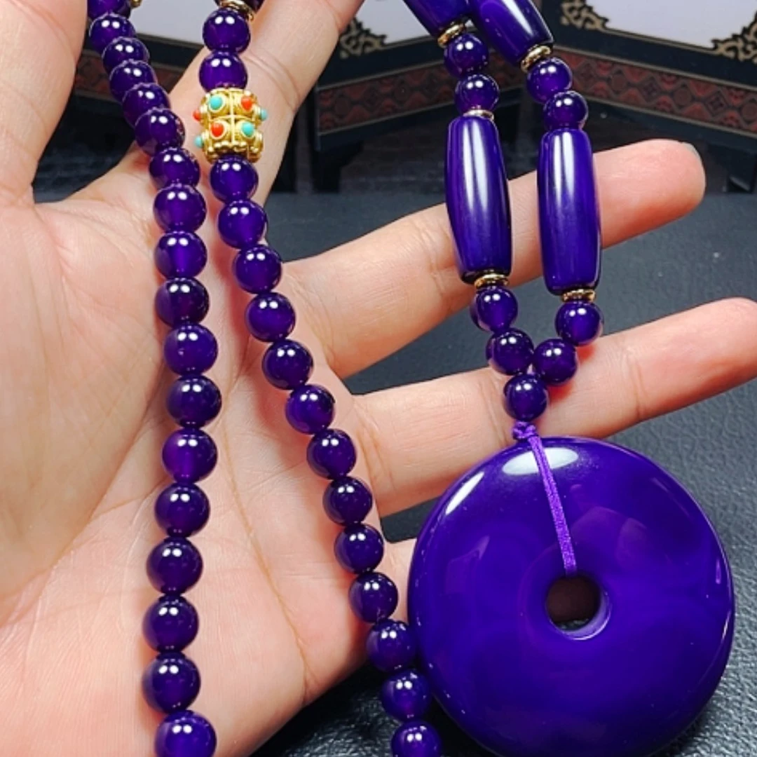 【闪购商品】玛瑙/玉髓颈饰未镶嵌紫龙项平安