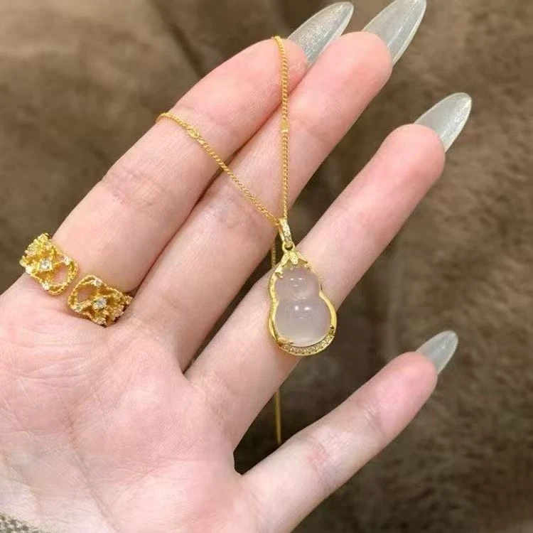 钛钢项链 葫芦项链新中式百搭高级感可调节锁骨链送女友S