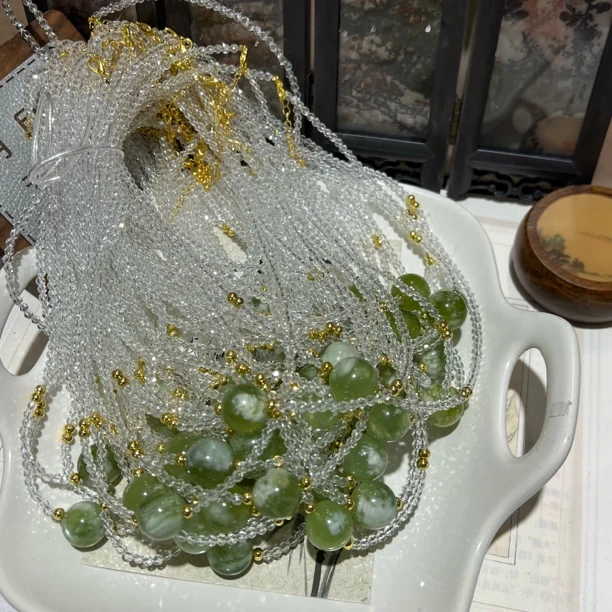 【月月家】I072 原创青提奶盖转运珠项链14-15mm多样性发其一