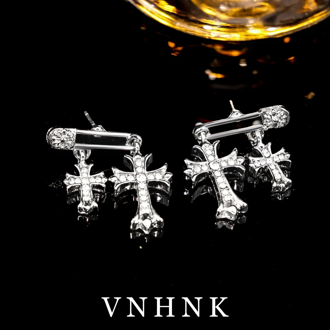 铜合金合成锆石耳饰 美可儿   H177  银色小众百搭耳环